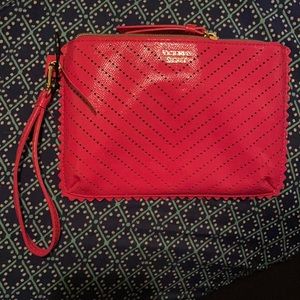 Victoria's Secret Faux Leather V Pattern Wristlet